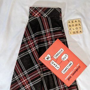 Dark Academia Knee Length Plaid Circle Skirt